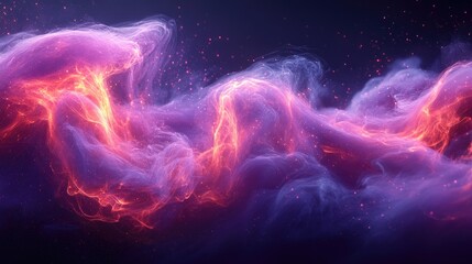Fototapete - Vibrant purple flames swirling amidst dark backdrop creating an ethereal and captivating visual abstract composition