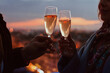 © Song_about_summer - couple with two glasses of champagne in night city, hands close up