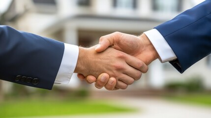 Poster - Professional meeting scene business conference outdoor setting handshake collaborative environment for success
