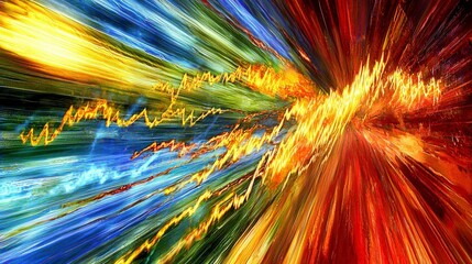 Aufkleber - High-energy abstract visuals dynamic evaluation of interest rates and financial trends