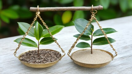 Poster - Balancing value and price perception in investment decisions nature setting creative concept close-up focus growth insight