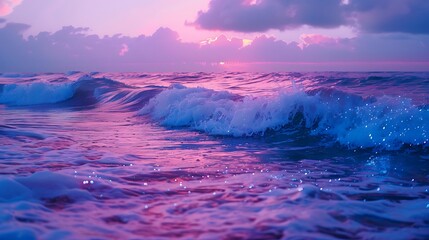 Wall Mural - bright lights in bright violet and blue gliding over the waves