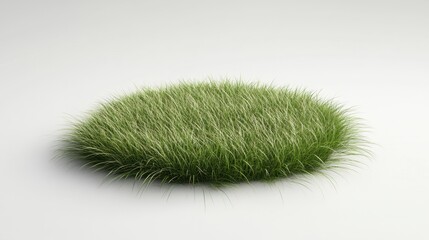 Wall Mural - vibrant green circular grass patch on seamless surface for eco-friendly designs