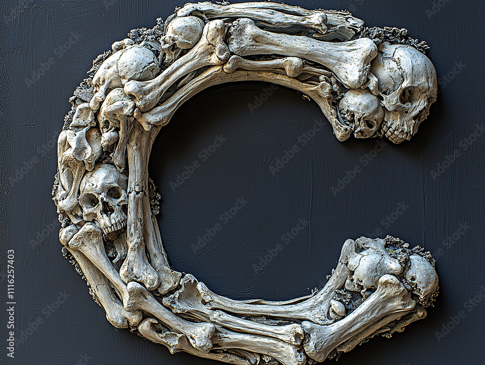 alphabet, bones, letters, skeleton, spooky, eerie, creepy, horror ...