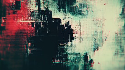 Wall Mural - A grungy, distressed pixel overlay texture with rough edges and digital noise, evoking a sense of digital decay and glitch