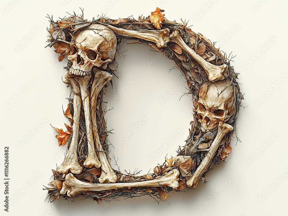 alphabet, bones, letters, skeleton, spooky, eerie, creepy, horror ...