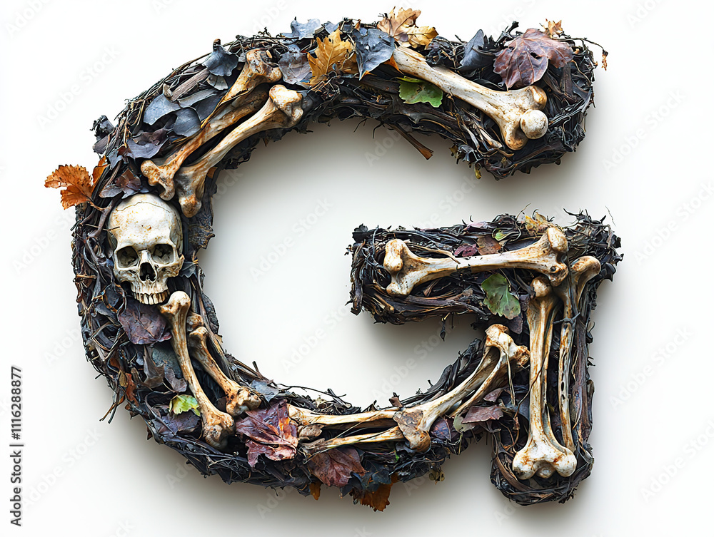 alphabet, bones, letters, skeleton, spooky, eerie, creepy, horror ...