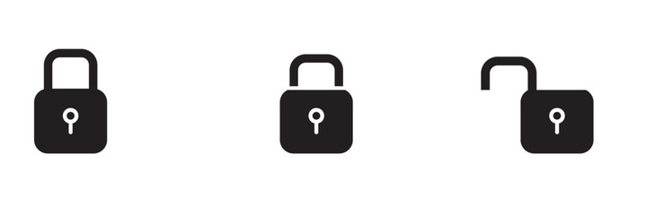 Wall Mural - lock icons set. locked and unlocked privacy lock symbol set . vector illustration.lock icon collecti