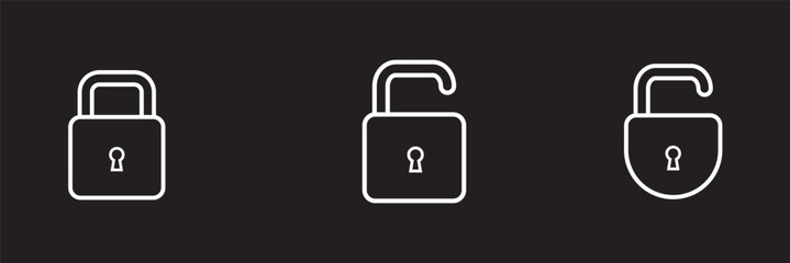 Wall Mural - lock icons set. locked and unlocked privacy lock symbol set . vector illustration.lock icon collecti