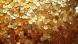 © Alexandr - Close-up of golden sequins and sparkles on a textured background.