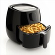 © uuhouse - An air fryer with a built-in touchscreen for easy selection of cooking presets and temperature control , isolated on a white background , High quality , No blur