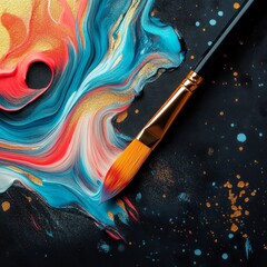 Poster - Experience the fusion of traditional ink artistry and modern design with our Ink Cloud Halftone Brushes Background.