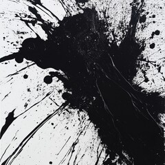 Aufkleber - A black splatter ink background offers a striking and dynamic visual experience. Bold splashes and intricate patterns of black ink spread across the canvas, creating a sense of depth and movement.