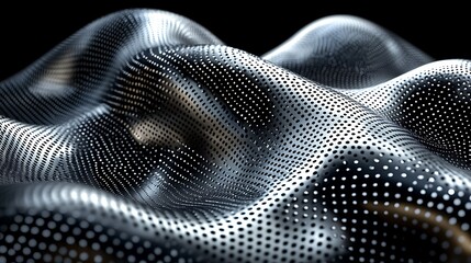 Abstract Metal Surface With Perforated Wave Pattern