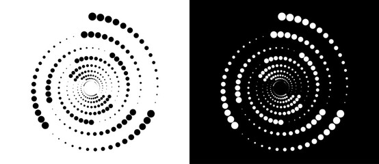 Wall Mural - modern abstract background. halftone dots in spiral. round logo. vector dotted frame. design element