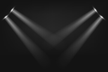 Poster - Illuminated stage with white projector. Abstract vector background