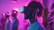 © Rosodesigns - Group Immersed in Virtual Reality With Futuristic VR Headsets