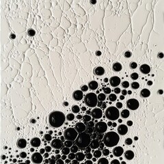 Poster - Macro Shot of Black Ink Drops Isolated on White Background