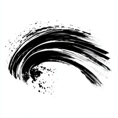 Leinwandbilder - Grunge Brush Wave. Abstract surfing Icon .ink curved line , Vector black paint, ink brush stroke, vector black line, grunge brush strokes ink paint isolated on white background.eps8