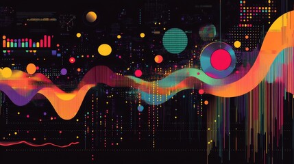Poster - Abstract Colorful Data Visualization Background for Technology Designs