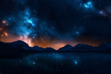 Wall Mural - night sky - universe filled with stars, nebula and galaxy