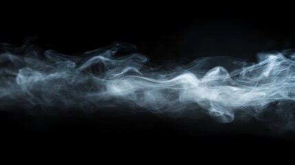 Fototapete - Ethereal Wisps of Smoke Flowing Elegantly Against a Dark Backdrop