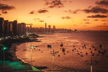 Wall Mural - Por do sol na orla de Fortaleza