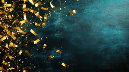 Sticker - golden confetti shower celebrating joyous moments in a festive atmosphere aesthetic background close