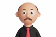 © Vibu design  gallery - 3D cartoon of balding man with mustache in black shirt