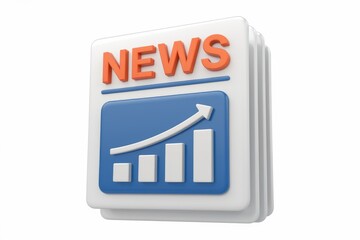 Aufkleber - News bulletin showcasing upward trending growth  indicating positive development and progress.
