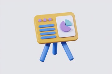 Leinwandbilder - Mini presentation board with pie chart for data visualization.