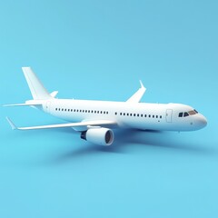 Aufkleber - Vector 3d airplane in blue background. Airplane concept. Plane  Air transportation.Advertising banner. 
