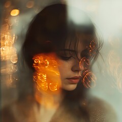 Leinwandbilder - Blurred refraction light, bokeh or flare overlay effect