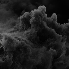 Poster - Smoke fragments on a black background. Ghostly. special smoke effect for advertising, explosions or general use for important images