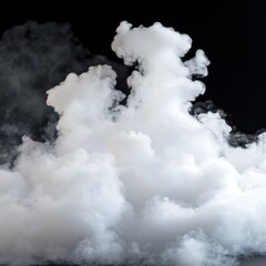 Leinwandbilder - hite smoke puff isolated on transparent black background.. Steam explosion special effect. Effective texture of steam, fog, cloud, smoke. Stock royalty illustration. PNG stock illustration