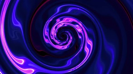 Wall Mural - purple color flowing on spiral twisted fractal abstract shape with black copy space background. loop