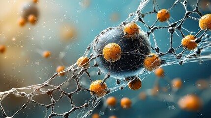 Aufkleber - Colorful representation of molecules forming a crystal structure laboratory environment digital art scientific visualization macro viewpoint molecular science