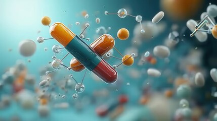 Aufkleber - Exploring the colorful molecular structure of ess standard a scientific visualization in a digital environment