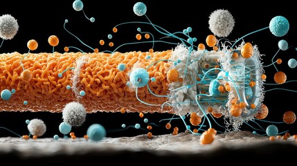 Aufkleber - Exploring molecular interactions in polymer standards a scientific visualization of synthetic environments from a molecular perspective