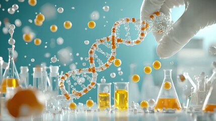 Fototapete - Innovative molecular dynamics in artificial dna standards advances in science and technology for a new genetic era