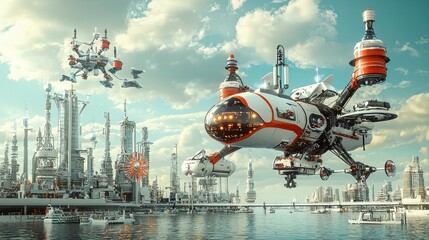 Fototapete - Innovative advances in renewable molecule generation future cities scientific exploration urban landscapes futuristic technology perspectives
