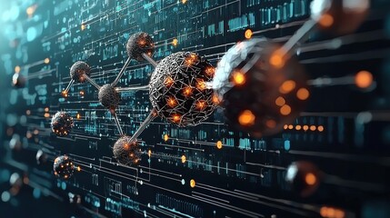 Aufkleber - Exploring molecular structures a futuristic visualization in digital science environments from a scientific perspective