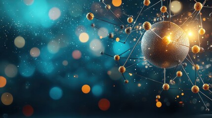 Aufkleber - Exploring the glowing molecular model of proteins in a distinct c standard environment a scientific visualization of protein dynamics