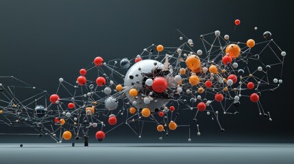 Aufkleber - Illuminating molecular structure illustrating a synthetic standard in a laboratory environment from a scientific perspective