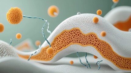 Aufkleber - Exploring molecular diffusion across a semi-standard membrane a scientific visualization of diffusion processes in biological environments