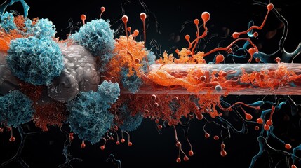 Fototapete - Visualizing molecular interactions in scientific standards a deep dive into composition structure and function in a laboratory environment from a molecular viewpoint