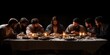 © WD Stock Photos - A wide shot of Jesus and His disciples seated at a long table, sharing bread and wine