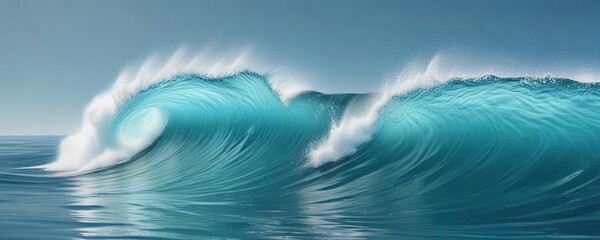 Wall Mural - serene water wave splash on light blue background,  movement,  serenity,  calm