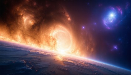 Wall Mural - stunning beautiful outer space background. sci-fi cosmic wallpaper.