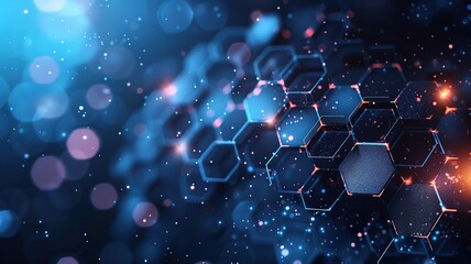 Wall Mural - abstract technology or medical background with hexagons shape pattern. concepts and ideas for health